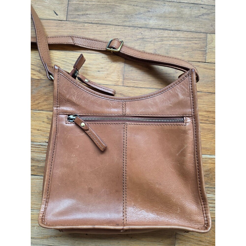 Born leather brown crossbody bag hippie bohemian adjustable strap worn leather - Picture 2 of 11